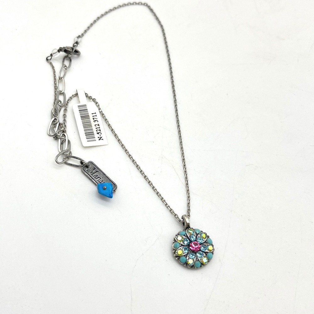 Mariana Reversible Angel Floral Crystal Necklace Silver Plated 11458/38 SP